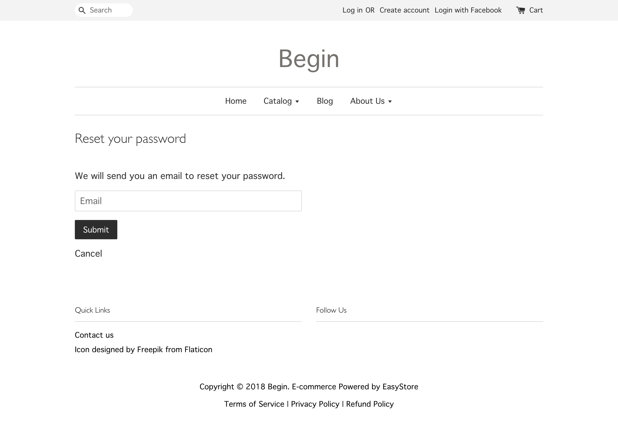 customer reset password
